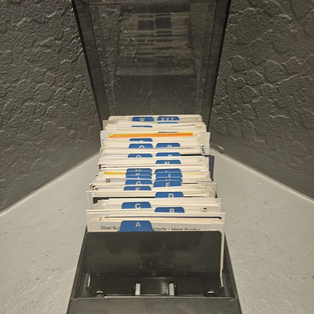 Original Rolodex with Original Business Cards Smoky Top